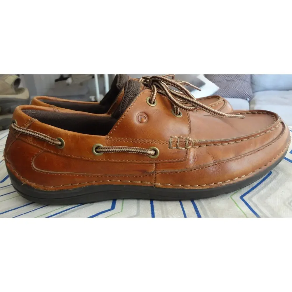 Vintage 90s Y2K Rockport Walkability Brown Leather Loafer Boat Mens 8.5 Moc Deck